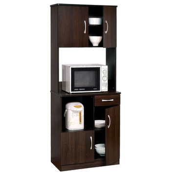 Acme Quintus Kitchen Cabinet, Espresso, 1Set/2Ctn