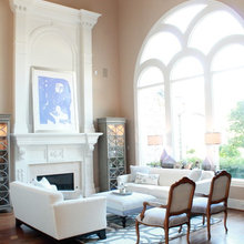 Bay window fireplace layout