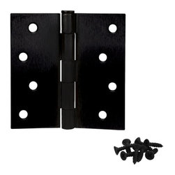 Cosmas - Cosmas Matte Black Door Hinge 4" With Square Corners - Hinges
