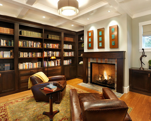 Library Fireplace Design Ideas & Remodel Pictures | Houzz