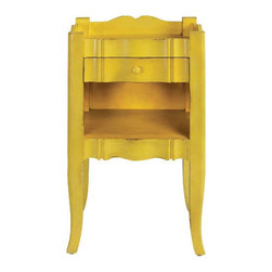 Emily Antique Yellow Side Table - Nightstands And Bedside Tables