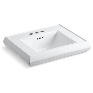 Kohler Memoirs Pedestal/Console Table Bathroom Sink Basin w/ 4" Holes, White