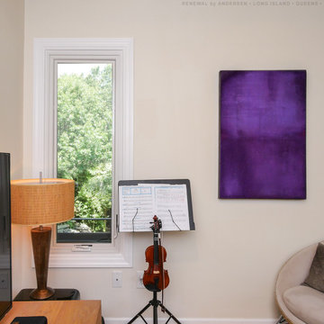 New Casement Window in Whimsical Music Room - Renewal by Andersen Long Island