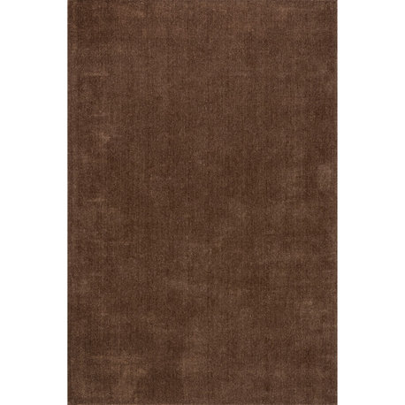 Frenshe Interiors x RugsUSA Maru Wool Rug, Dark Brown 5' x 8'