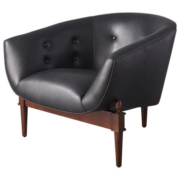 Mimi Chair, Black Marbled Leather