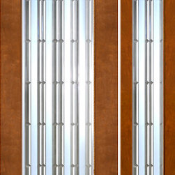 Prehung Prehung 2-1/4" Thick Contemporary Mahogany Door Sidelite Art Glass - Front Doors