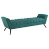 Response Upholstered Fabric Bench, Teal