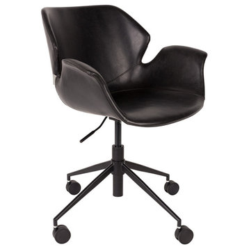 Black Leather Office Chair | Zuiver Nikki