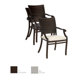 Palm Tropical Wrought Aluminum Stackable Arm Chair by Summer Classics - Outdoor Dining Chairs