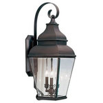 Livex Lighting - Exeter Outdoor Wall Lantern, Bronze - Finished in bronze with clear beveled glass, this outdoor wall lantern offers plenty of stylish illumination for your home's exterior.