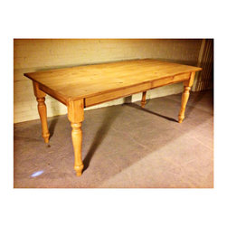 84"L Old Pine Victorian Leg Table - Dining Tables