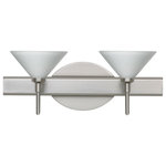 Besa Lighting - Besa Lighting 2SW-117607-SN Kona - Two Light Bath Vanity - The Kona pendant features a wide cone-shaped glassKona Two Light Bath  Chrome White Glass *UL Approved: YES Energy Star Qualified: n/a ADA Certified: n/a  *Number of Lights: Lamp: 2-*Wattage:40w G9 Bi-pin bulb(s) *Bulb Included:Yes *Bulb Type:G9 Bi-pin *Finish Type:Chrome