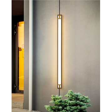 Black/Gold Outdoor Waterproof LED Long wall lamp For Garden, Villa, porch, L78.7"