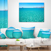 Blue Benidorm Levante Beach Seascape Throw Pillow, 16"x16"