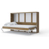 Invento Horizontal Murphy Bed with mattress 47.2 x 78.7 inch, Oak Country/White