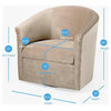 Comfort Pointe Elizabeth Beige Sand Microfiber Swivel Accent Chair