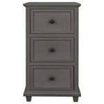 StyleCraft - Vintage Gray Three Drawer Side Table 13"Wx30"H16"D - StyleCraft's Three Drawer Side Table is a nod to a vintage era. This piece is slim and fits neatly next to a bed or couch. Three drawers pull out to provide plenty of compartmentalized space, and the front paneled design paired with the gray paint creates a neutral staple piece.