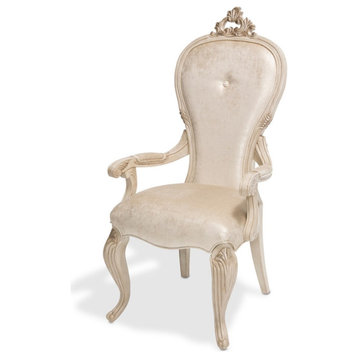 Michael Amini Platine de Royale Velvet Dining Arm Chair - Set of 2 - Champagne