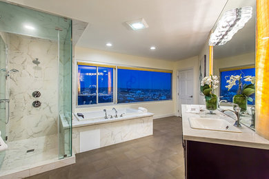 Example of a mid-sized trendy master bathroom design in Los Angeles