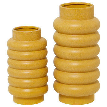 Modern Yellow Ceramic Vase Set 562846