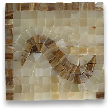 Marble Mosaic Border Decorative Tile Melody Onyx 4.7x4.7 Polished, 1 piece