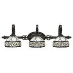 Toltec Lighting - Toltec Lighting 163-DG-9485 Elegant� - Three Light Bath Bar - Elegant? 3 Light Bath Bar Shown In Dark Granite Finish With 7" Royal Merlot Tiffany Glass.Assembly Required: TRUE Shade Included: TRUEDark Granite Finish with Royal Merlot Tiffany Glass *Number of Bulbs:3 *Wattage:100W *Bulb Type:Medium Base *Bulb Included:No *UL Approved:Yes