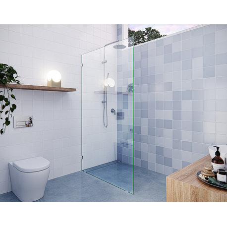 78"x45" Frameless Shower Door Single Fixed Panel, Polished Chrome
