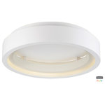 ET2 - iCorona Friends of Hue LED Flush Mount, Matte White - Meet the new standard in smart lighting Friends of HUE together with ET2 introduce the iCorona pendant. Encased inside a dual Matte White ring is a Philips Hue light engine that can change the color temperature dim the lights as well as a wide variety of programmable room scenes. All of this can be done from your phone Amazon Echo Apple HomeKit and many other Zigbee protocol devices.