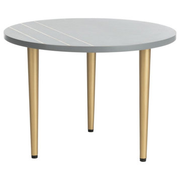 Ami Round Concrete Coffee Table Brass