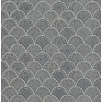 Shaw CS99V Geoscape - 11" x 12" Fan Mosaic Wall Tile - Tile - Dark Gray