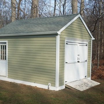 6 1/4" HardiePlank Cedarmill Heathered Moss with 5" HardieShingle Gables