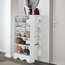 Free Standing Shoe Storage Rack, White Finished MDF With 5 Open Shelves