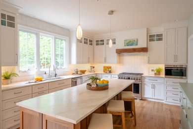 Example of a transitional kitchen design in Philadelphia