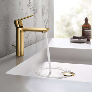 Lineare Single Handle Bathroom Faucet in Brushed Cool Sunrise