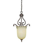 Millennium Lighting - Millennium Lighting 1011-RBZ Courtney Lakes - One Light Pendant - Pendants serve as both an excellent source of illumination and an eye-catching decorative fixture Shade Included: YesCourtney Lakes One Light Pendant Rubbed Bronze Turinian Scavo Glass *UL Approved: YES *Energy Star Qualified: n/a  *ADA Certified: n/a  *Number of Lights: Lamp: 1-*Wattage:100w A bulb(s) *Bulb Included:No *Bulb Type:A *Finish Type:Rubbed Bronze
