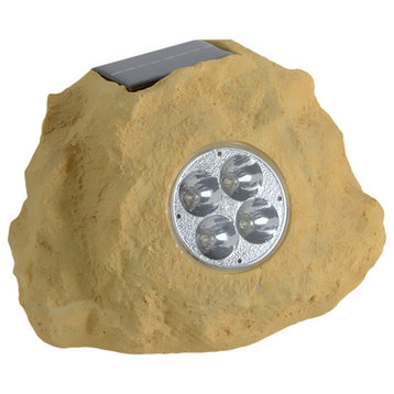 Homebrite Solar Power Jumbo Sandstone Rock Spot Lights, Set of 3