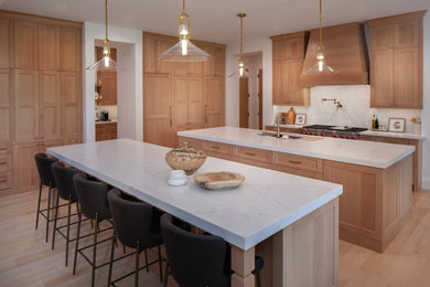 Example of a transitional kitchen design in Denver