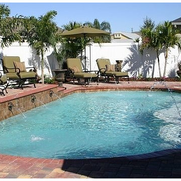 22 - Mediterranean Pool with Red Brick Pavers