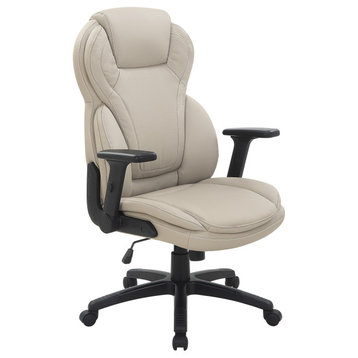 Executive High Back Taupe Bonded Leather Office Chair