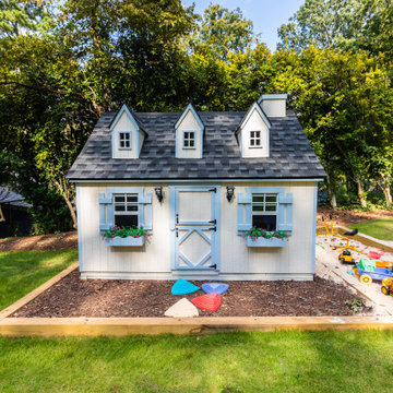 Custom Backyard Playhouse with Sand Play Area