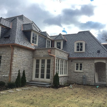 Slate Roof, Copper Gutters and Masonry - Lake Forest IL