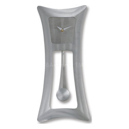 Time Stretch Clock in Brushed Aluminum - Clocks