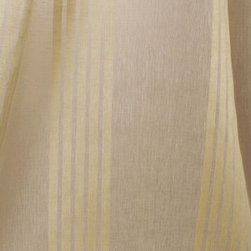 Linen Sheer Vertical Stripe Raffia Drapery in Natural - Drapery Fabric