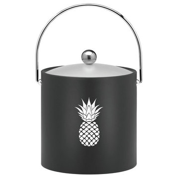 Kasualware 3 Qt. Ice Bucket Black Pineapple