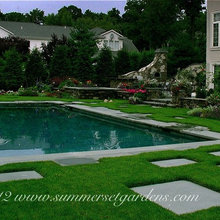 gardens, pools, and outdoor features