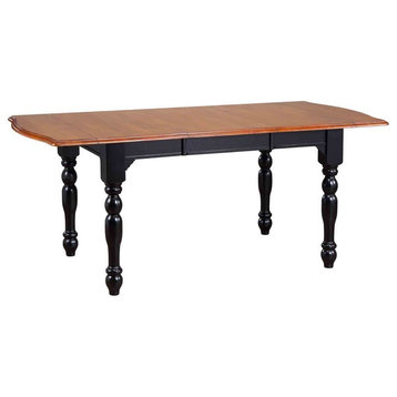 Sunset Trading Black Cherry Selections 72" Drop Leaf Wood Dining Table in Black