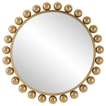 Round metal 34" wall mirror