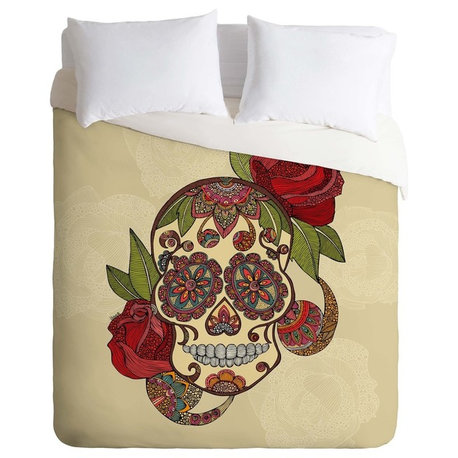 Deny Designs Valentina Ramos Sugar Skull Duvet Cover - Lightweight