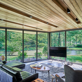 Inspiration for a modern home office and library in Kansas City.