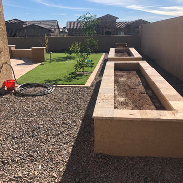 Travertine and Artificial Grass
